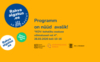 Kohtume inspiratsioonipäeval “KOV: kohaliku osaluse võimalused vol 4”, otsime vastuseid, kuidas luua ja hoida dialoogi ka keerulistel aegadel