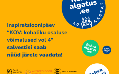 26. märtsil 2026 toimunud inspiratsioonipäeva „KOV: kohaliku osaluse võimalused vol 4“ salvestisi saab nüüd järele vaadata