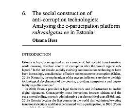 The social construction of anti-corruption technologies: Analysing the e-participation platform rahvaalgatus.ee in Estonia